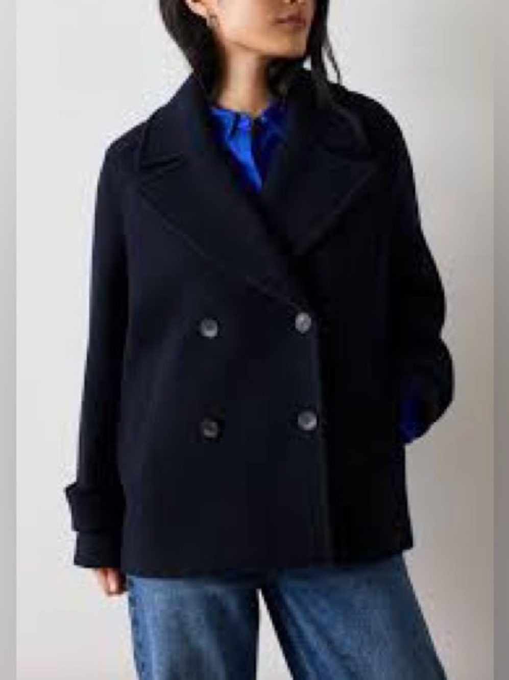 🔮Banana Republic🔮Classic Navy Double-Breasted Women's Peacoat